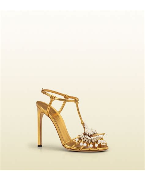 gucci phoebe high heel sandal with jeweled embroidery|Gucci Heeled Sandals for Women .